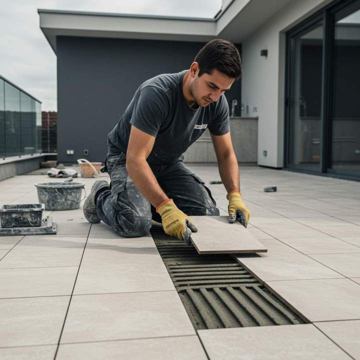 Pose de carrelage de terrasse Gentilly